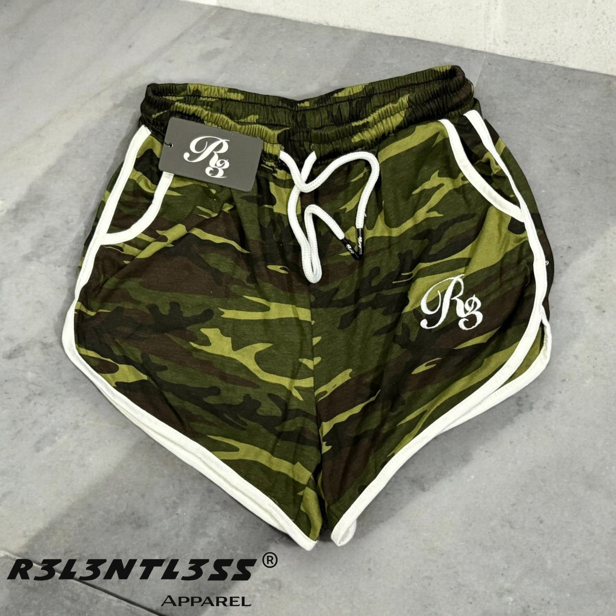 Women&#39;s Different Breed Yoga Shorts Camo Color Front View