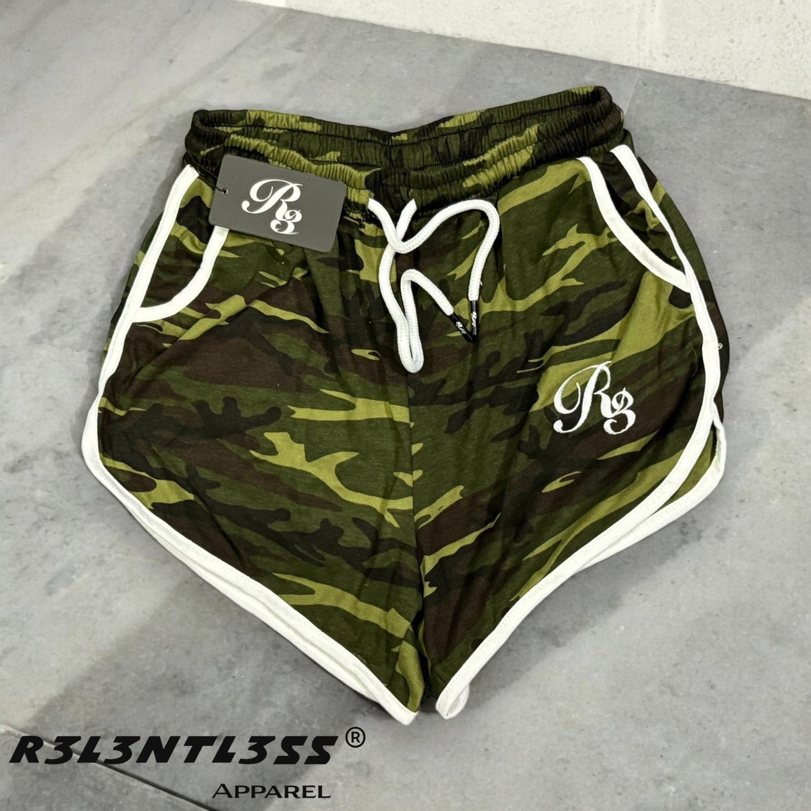 Women's Different Breed Yoga Shorts Camo Color Front View