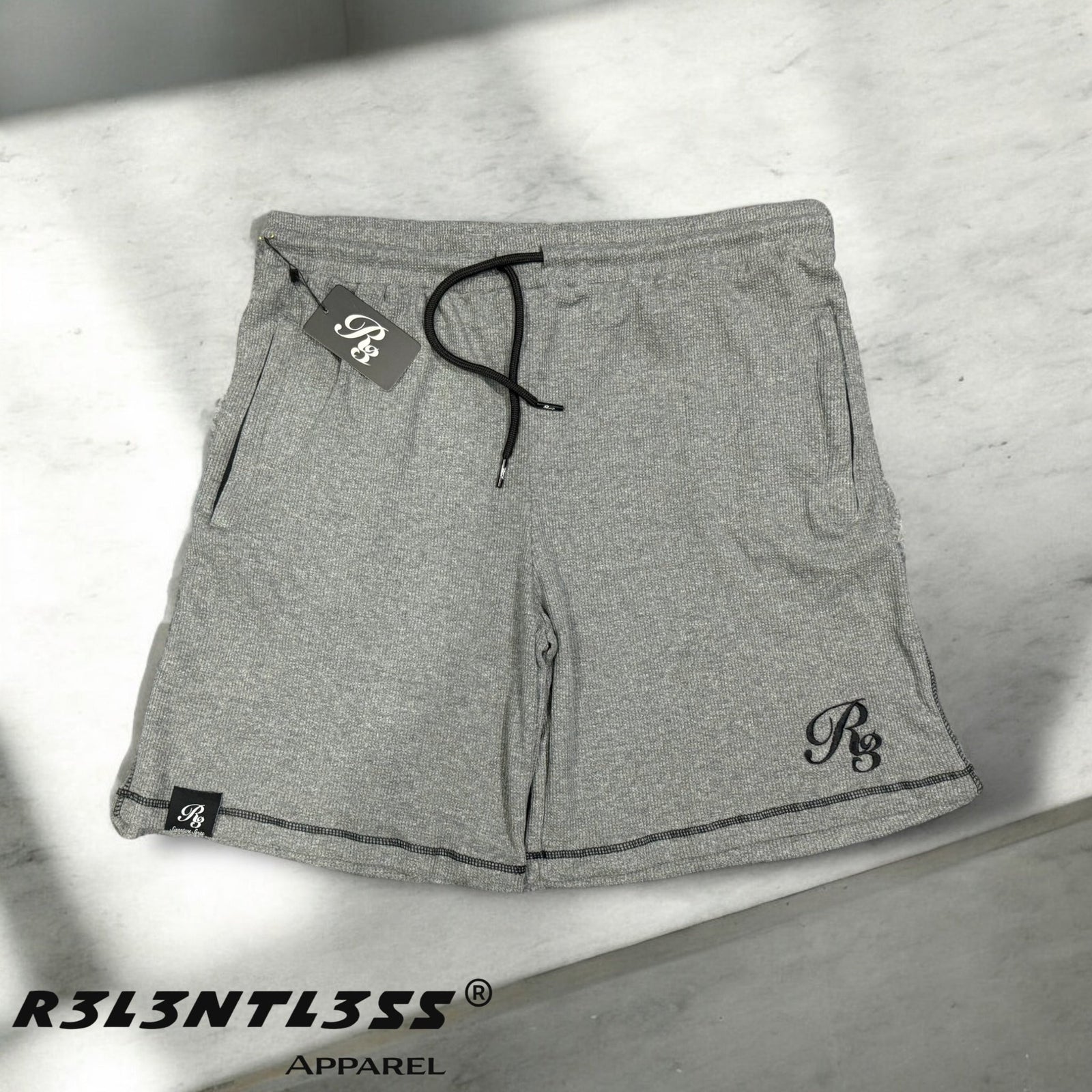Chosen One Thermal Shorts Gray color with zipper pockets front view