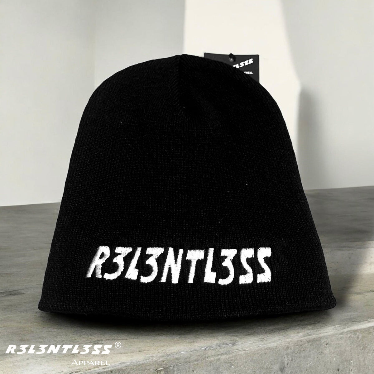 Black Beanie Hat with embroidered logo