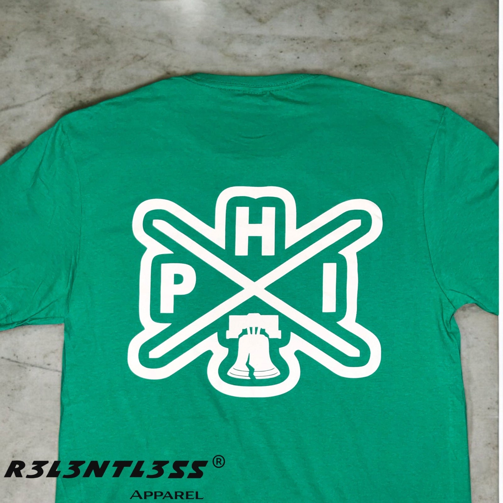 Back View Bleedin' Kelly Green Philadelphia Eagles T-Shirt