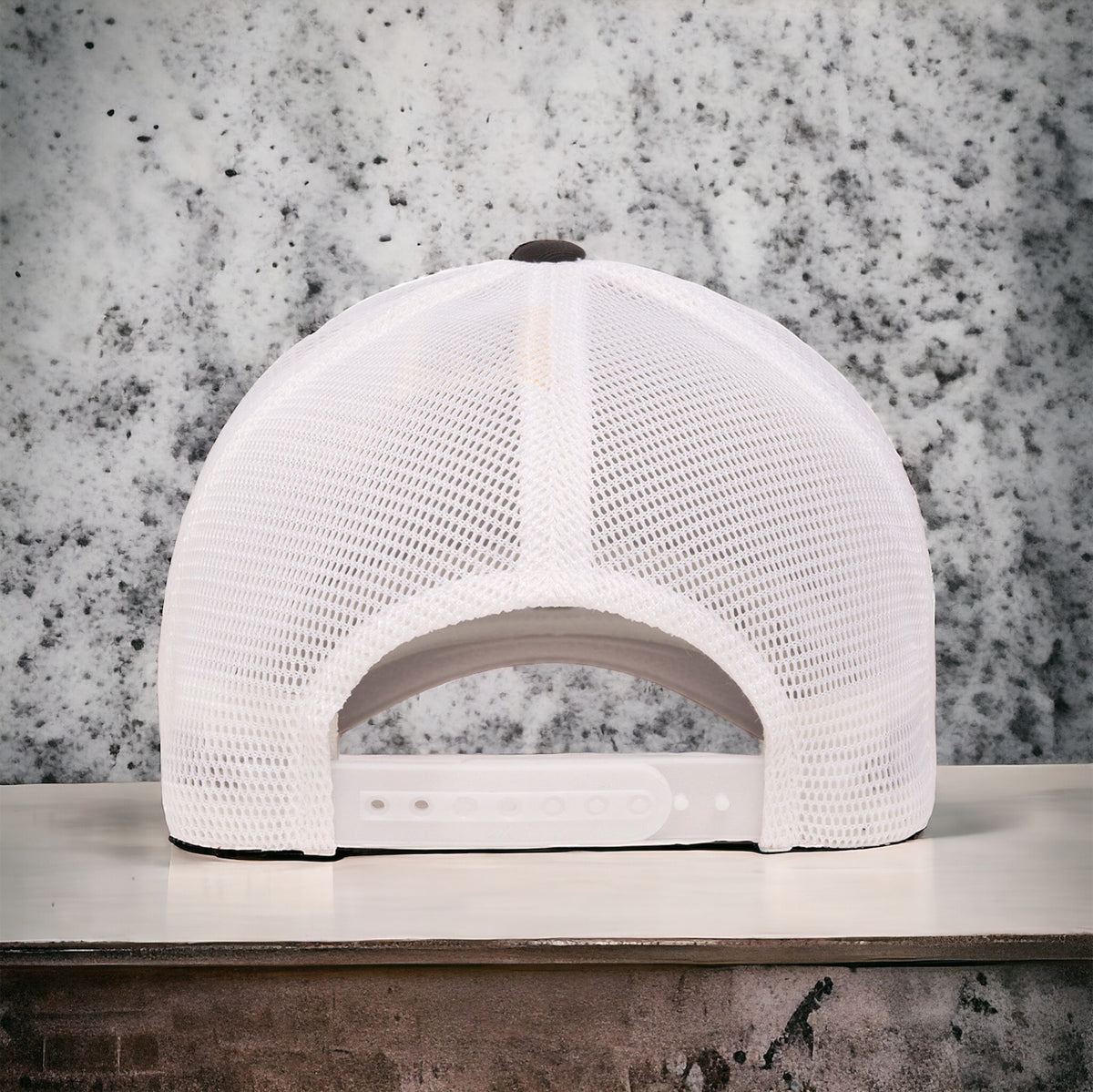 R3 Adjustable AirMesh Hats Black and White Back View