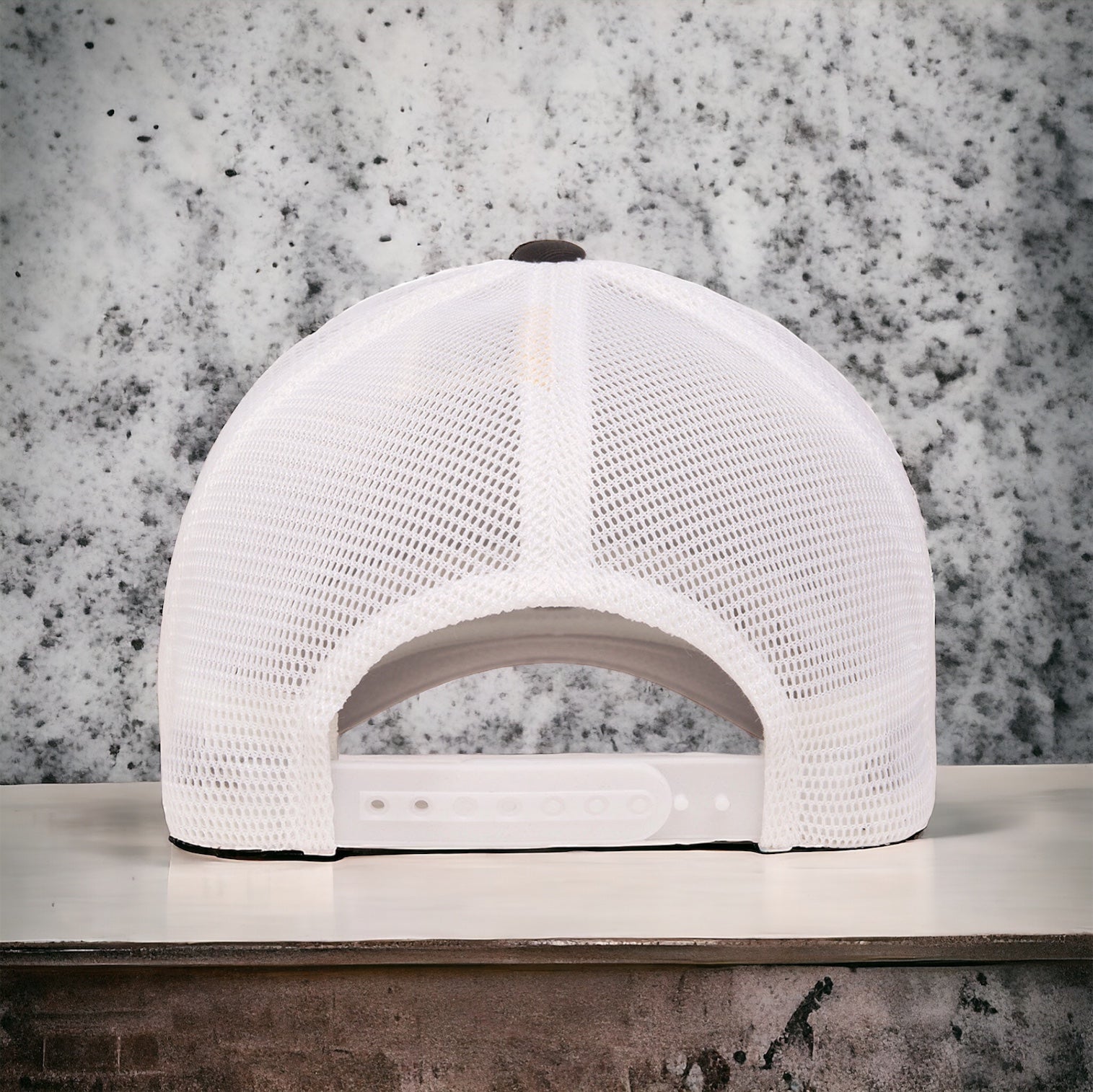 R3 Adjustable AirMesh Hats Black and White Back View