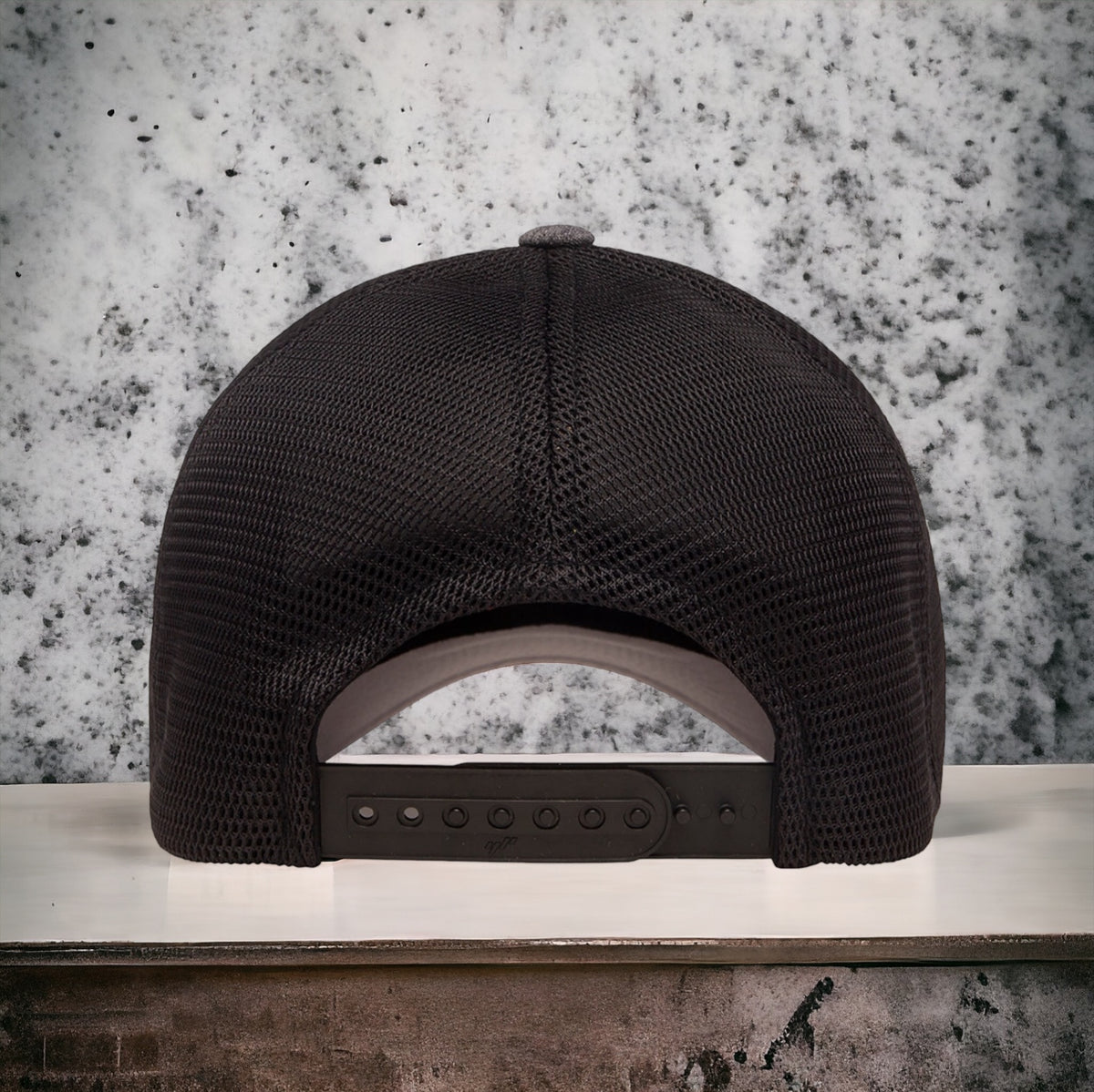 R3 Adjustable AirMesh Hats Charcoal and black back view