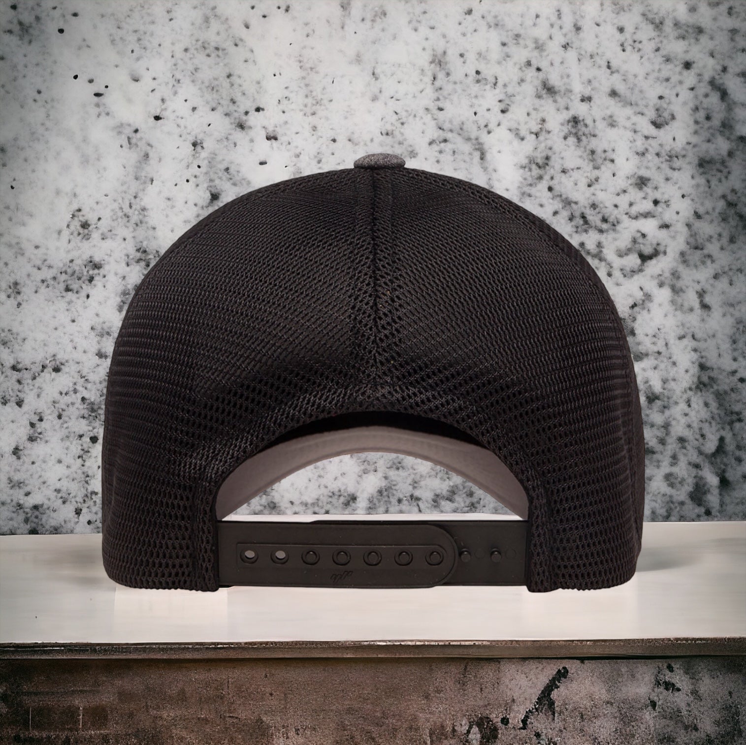 R3 Adjustable AirMesh Hats Charcoal and black back view