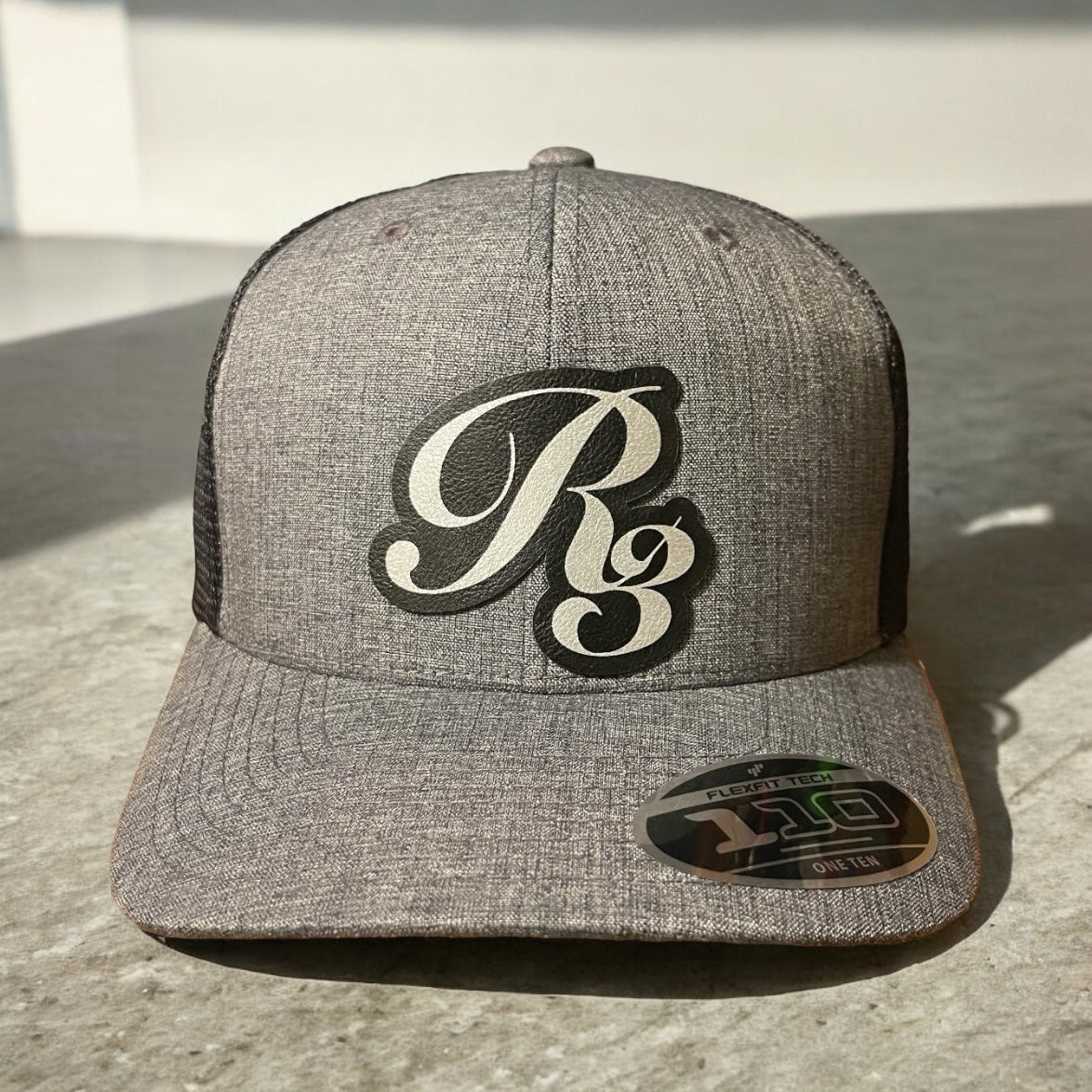 R3 Adjustable AirMesh Hats Charcoal and black front view